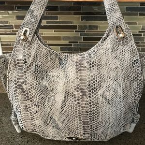 Elliott Lucca Snake Print Leather Hobo Bag
